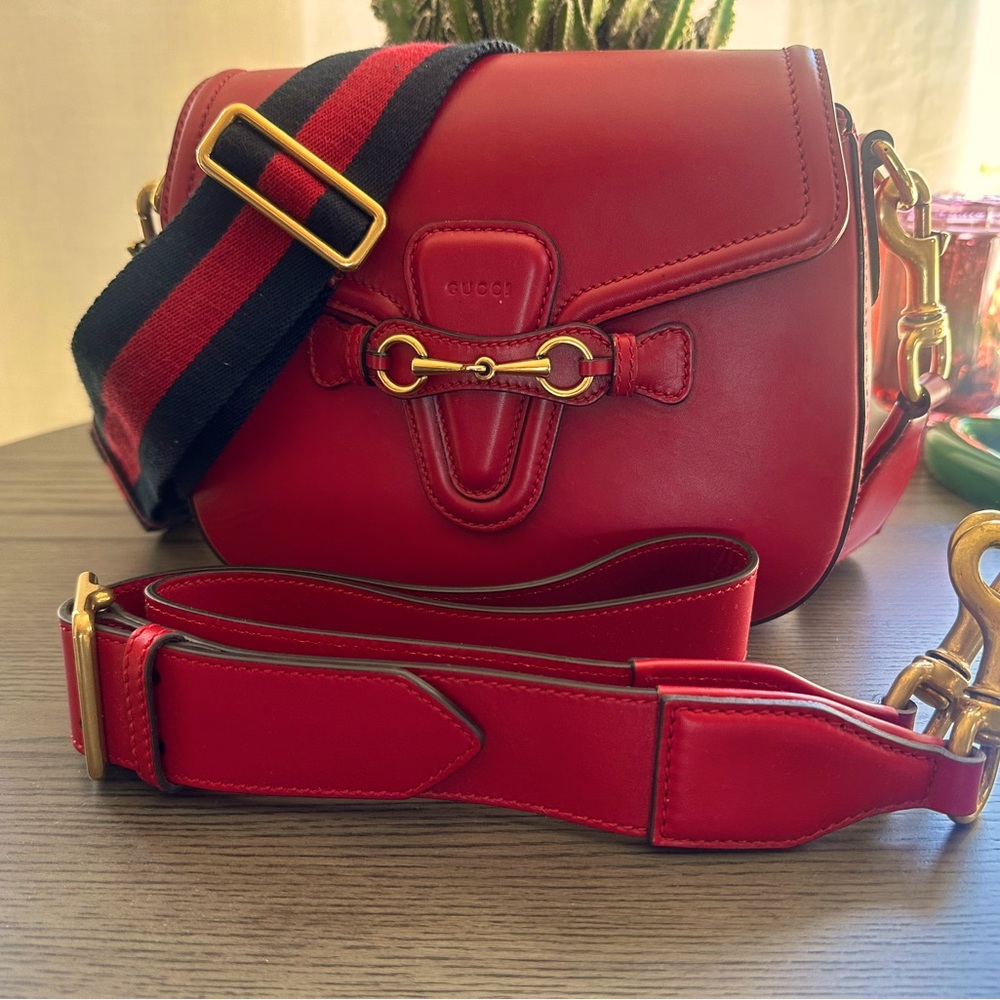 Gucci Leather Lady Web Crossbody Bag